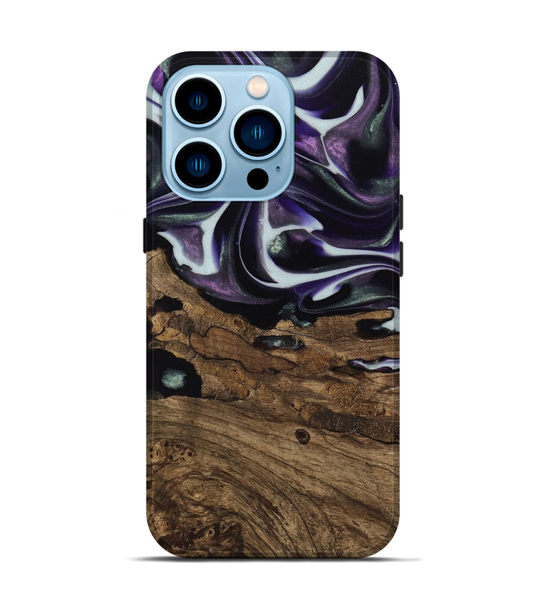 iPhone 14 Pro Wood Live Edge Phone Case - Primus (Purple, 741626)