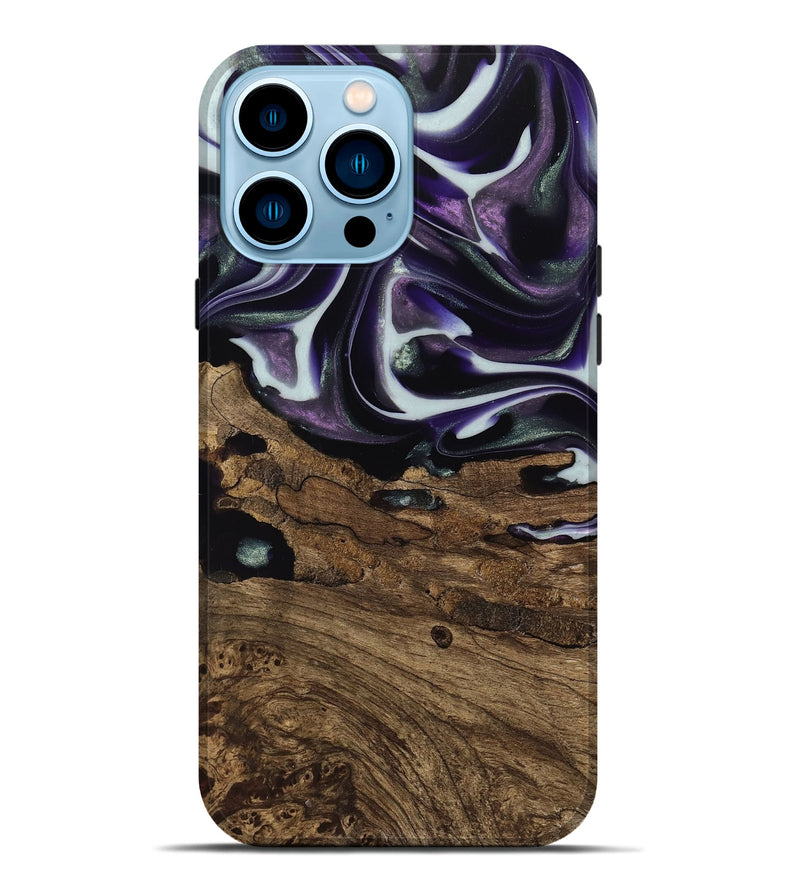 iPhone 14 Pro Max Wood Live Edge Phone Case - Primus (Purple, 741626)