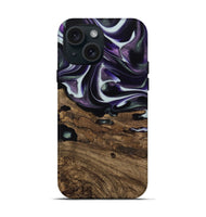 iPhone 15 Wood Live Edge Phone Case - Primus (Purple, 741626)