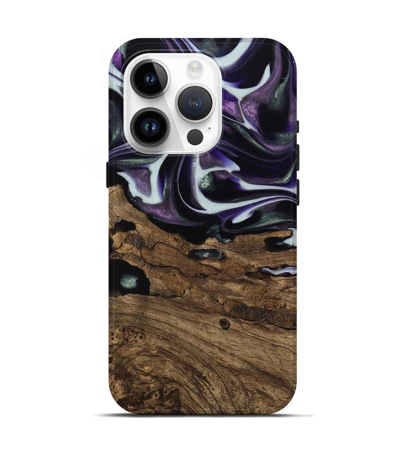 iPhone 15 Pro Wood Live Edge Phone Case - Primus (Purple, 741626)