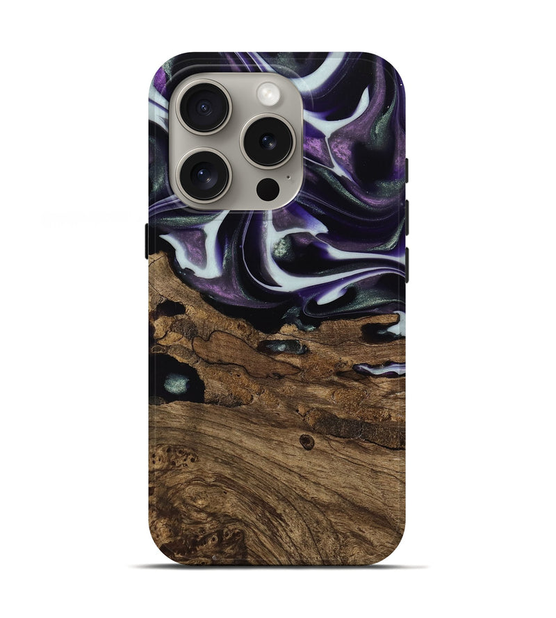 iPhone 16 Pro Wood Live Edge Phone Case - Primus (Purple, 741626)