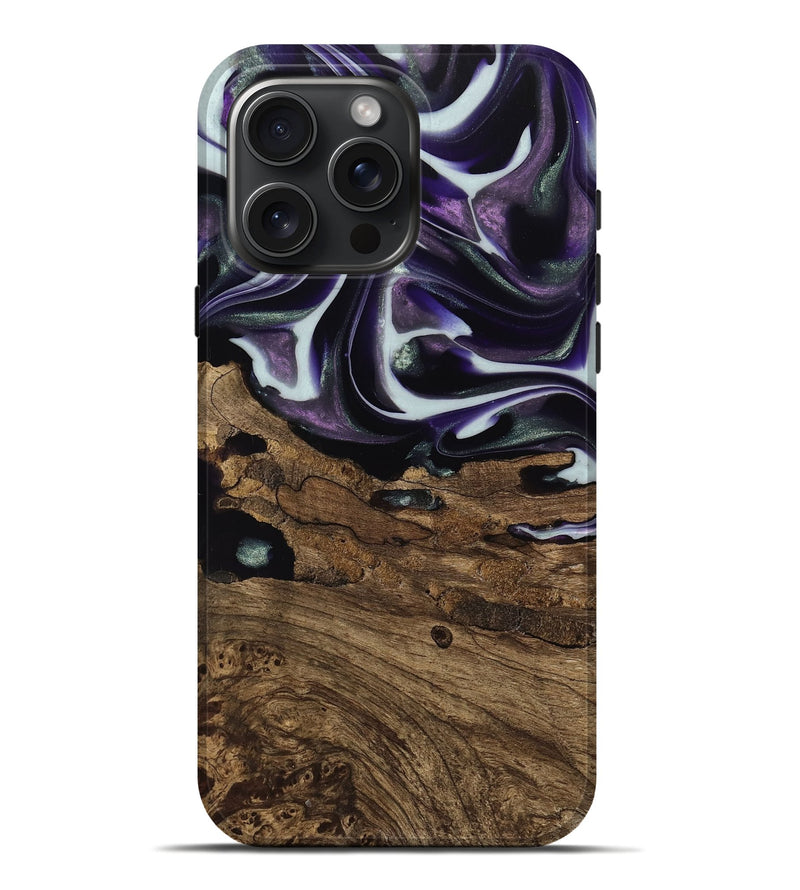 iPhone 16 Pro Max Wood Live Edge Phone Case - Primus (Purple, 741626)