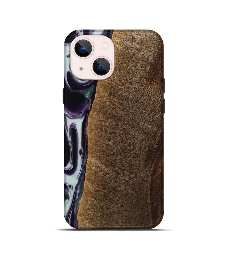 iPhone 13 mini Wood Live Edge Phone Case - Candra (Purple, 741629)