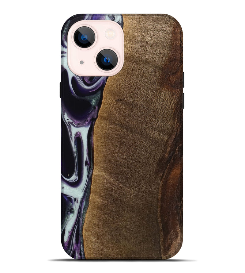 iPhone 14 Plus Wood Live Edge Phone Case - Candra (Purple, 741629)