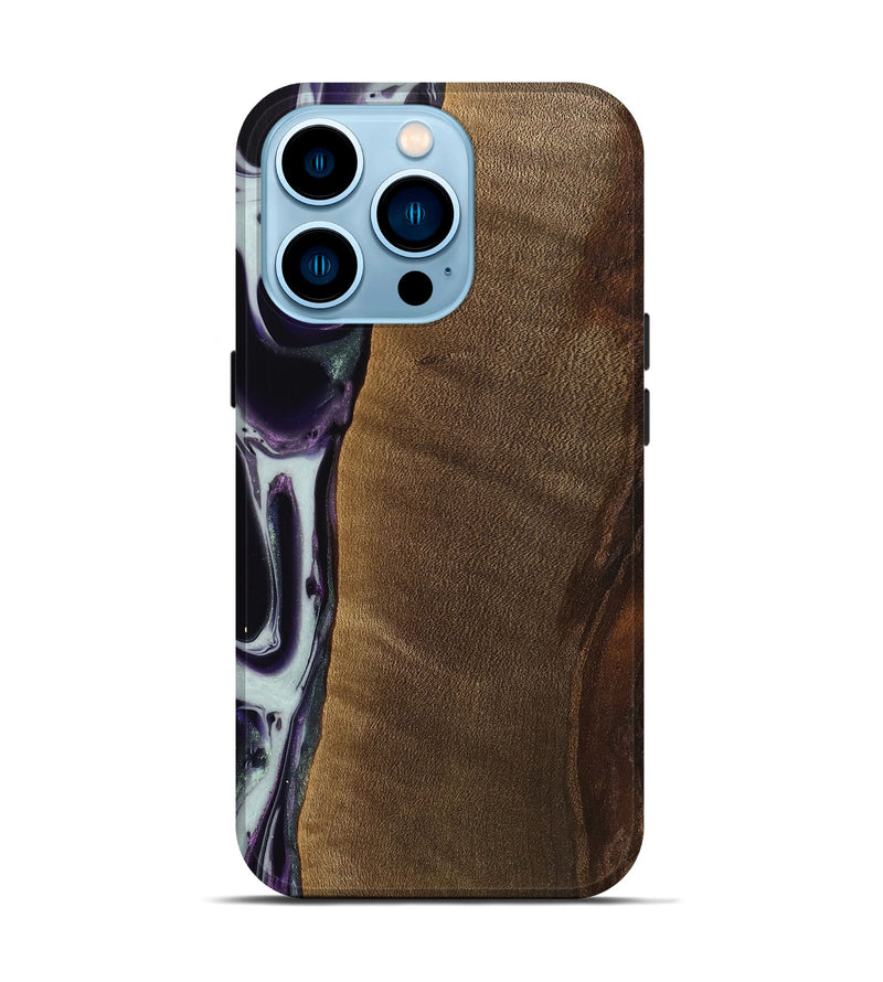 iPhone 14 Pro Wood Live Edge Phone Case - Candra (Purple, 741629)