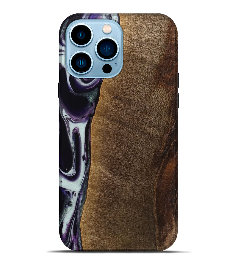 iPhone 14 Pro Max Wood Live Edge Phone Case - Candra (Purple, 741629)