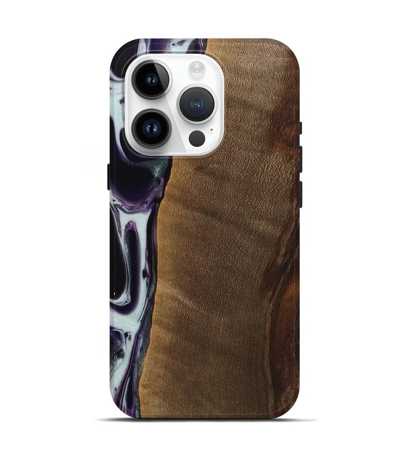 iPhone 15 Pro Wood Live Edge Phone Case - Candra (Purple, 741629)