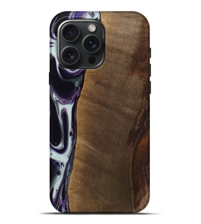 iPhone 16 Pro Max Wood Live Edge Phone Case - Candra (Purple, 741629)