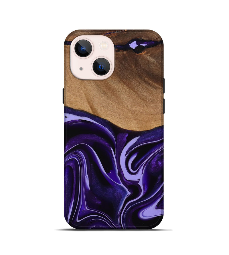 iPhone 13 mini Wood Live Edge Phone Case - Sheilah (Purple, 741631)