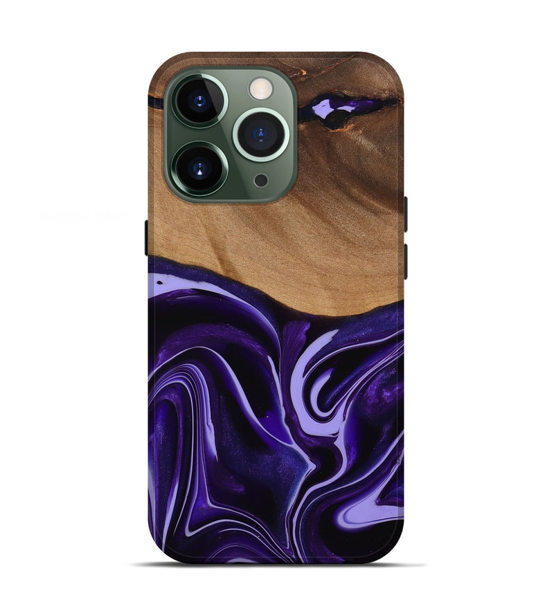 iPhone 13 Pro Wood Live Edge Phone Case - Sheilah (Purple, 741631)