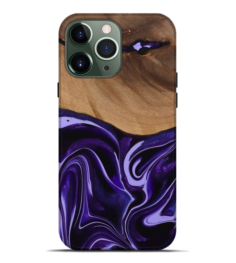 iPhone 13 Pro Max Wood Live Edge Phone Case - Sheilah (Purple, 741631)