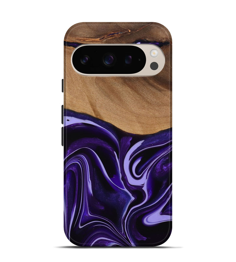 Pixel 9 Pro Wood Live Edge Phone Case - Sheilah (Purple, 741631)