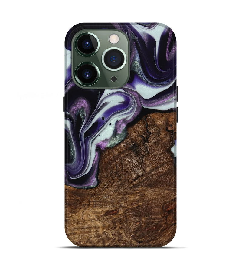 iPhone 13 Pro Wood Live Edge Phone Case - Shawna (Purple, 741632)