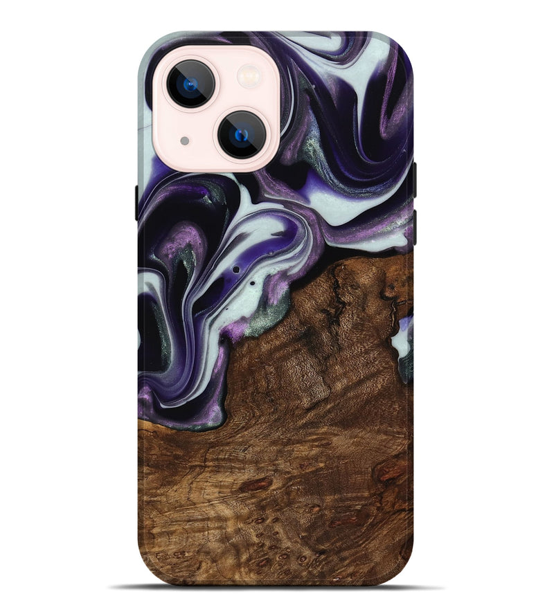 iPhone 14 Plus Wood Live Edge Phone Case - Shawna (Purple, 741632)