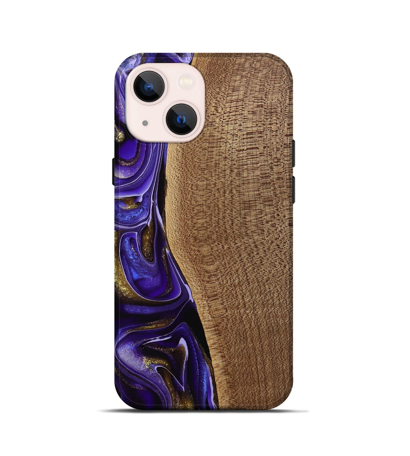 iPhone 13 mini Wood Live Edge Phone Case - Tanhya (Purple, 741633)