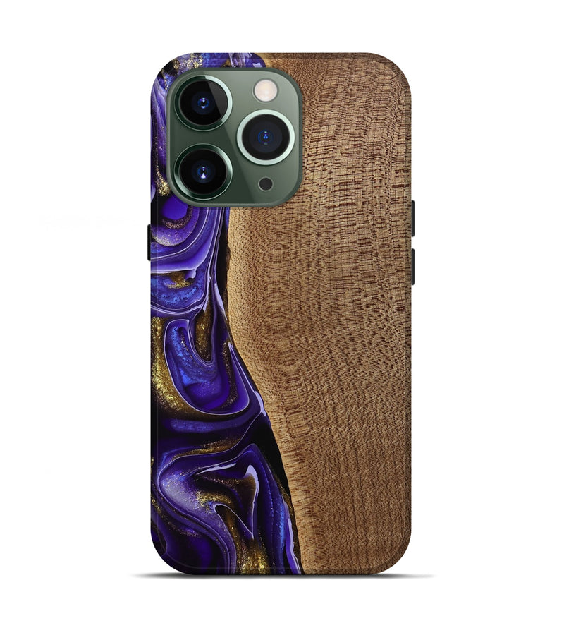 iPhone 13 Pro Wood Live Edge Phone Case - Tanhya (Purple, 741633)