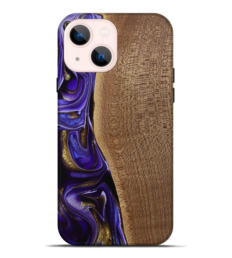 iPhone 14 Plus Wood Live Edge Phone Case - Tanhya (Purple, 741633)