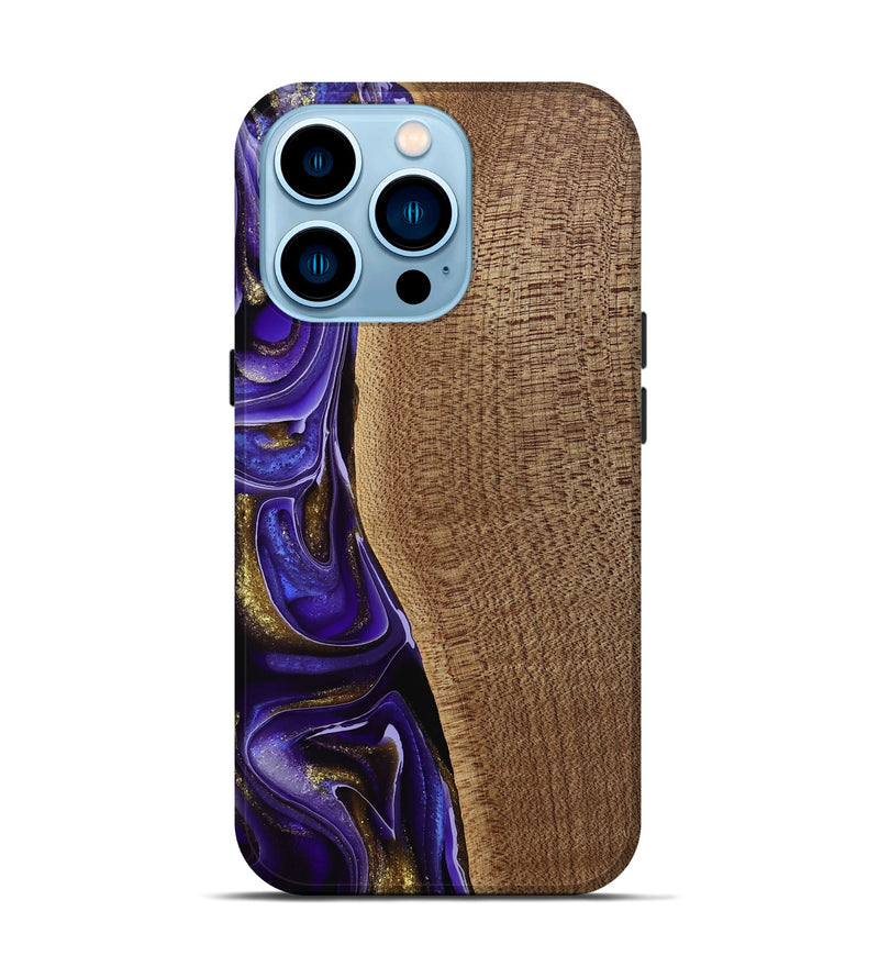 iPhone 14 Pro Wood Live Edge Phone Case - Tanhya (Purple, 741633)