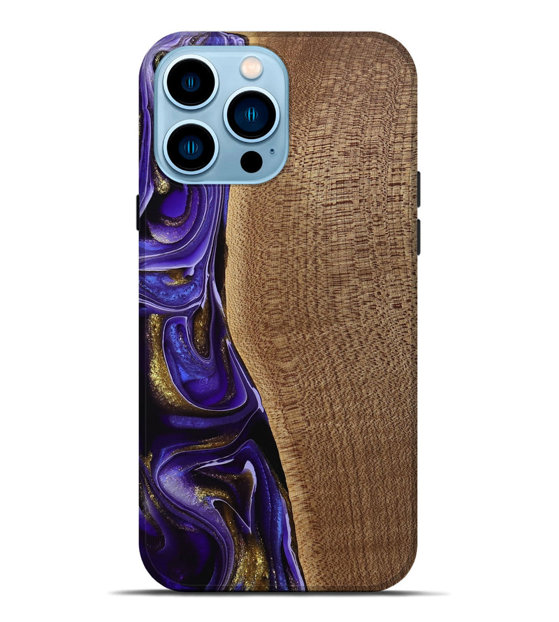 iPhone 14 Pro Max Wood Live Edge Phone Case - Tanhya (Purple, 741633)