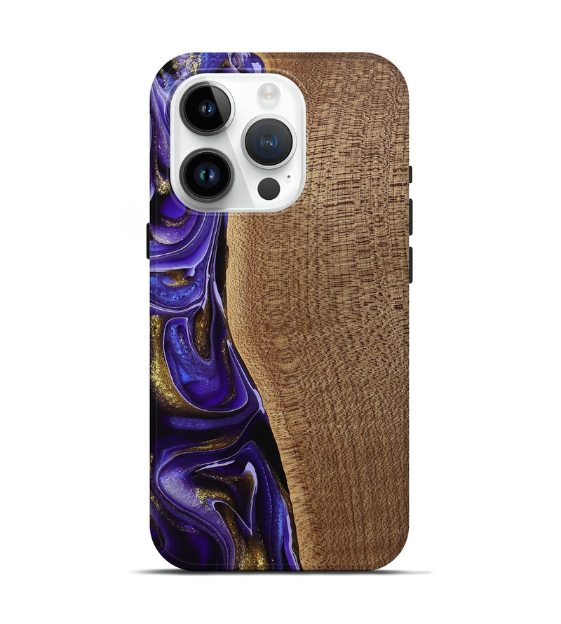 iPhone 15 Pro Wood Live Edge Phone Case - Tanhya (Purple, 741633)