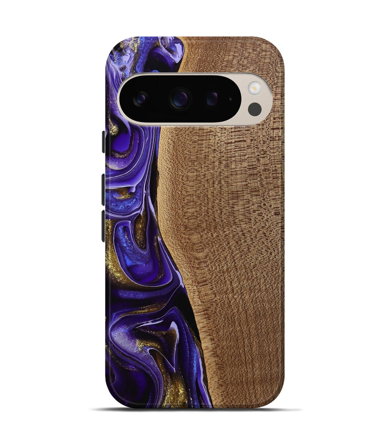 Pixel 9 Wood Live Edge Phone Case - Tanhya (Purple, 741633)