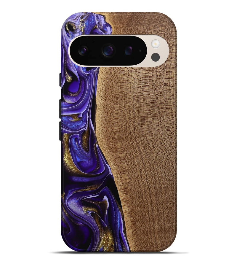 Pixel 9 Pro XL Wood Live Edge Phone Case - Tanhya (Purple, 741633)