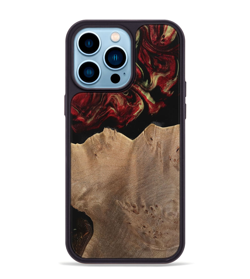 iPhone 14 Pro Max Wood Phone Case - Neena (Red, 741638)