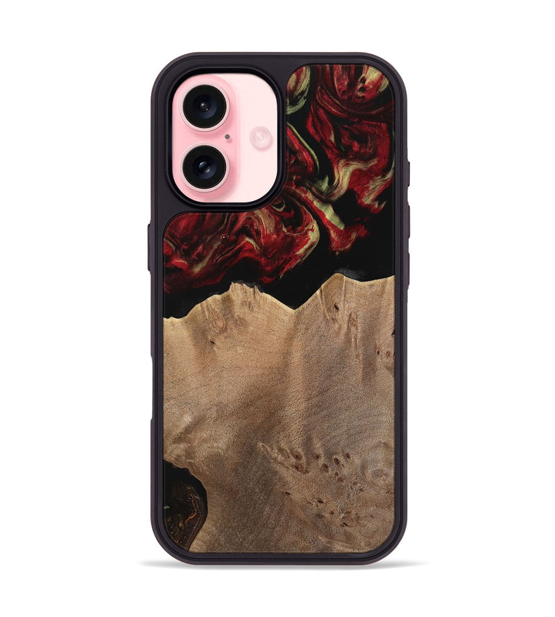 iPhone 16 Wood Phone Case - Neena (Red, 741638)