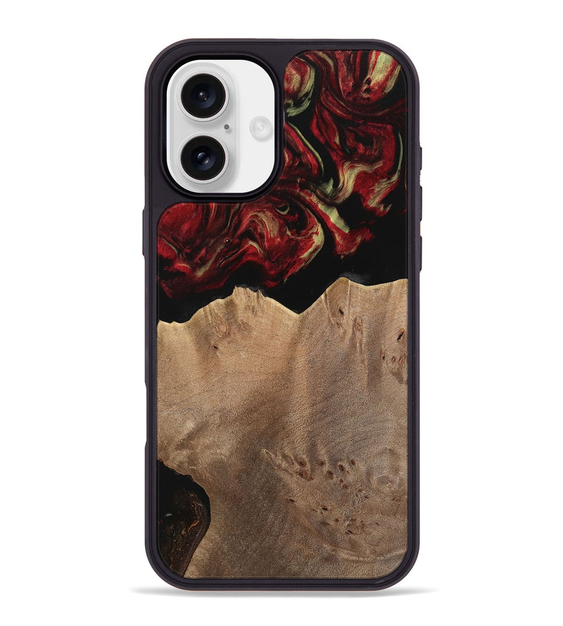 iPhone 16 Plus Wood Phone Case - Neena (Red, 741638)