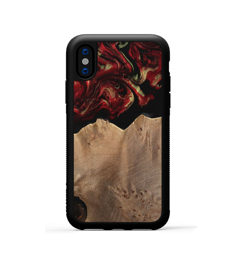 iPhone Xs Wood Phone Case - Neena (Red, 741638)