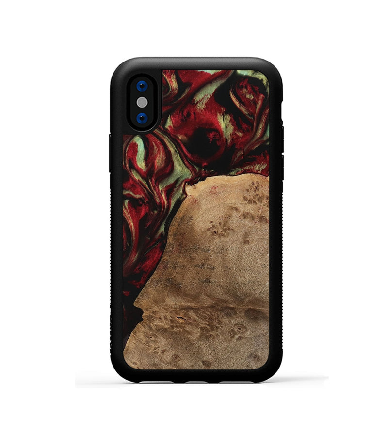 iPhone Xs Wood Phone Case - Merrill (Red, 741641)