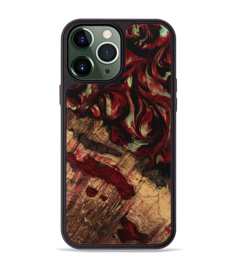 iPhone 13 Pro Max Wood Phone Case - Alvinia (Red, 741645)