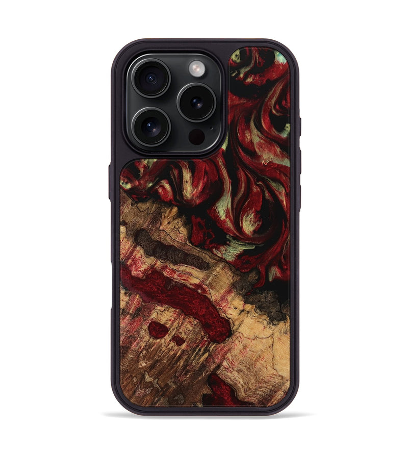 iPhone 16 Pro Wood Phone Case - Alvinia (Red, 741645)