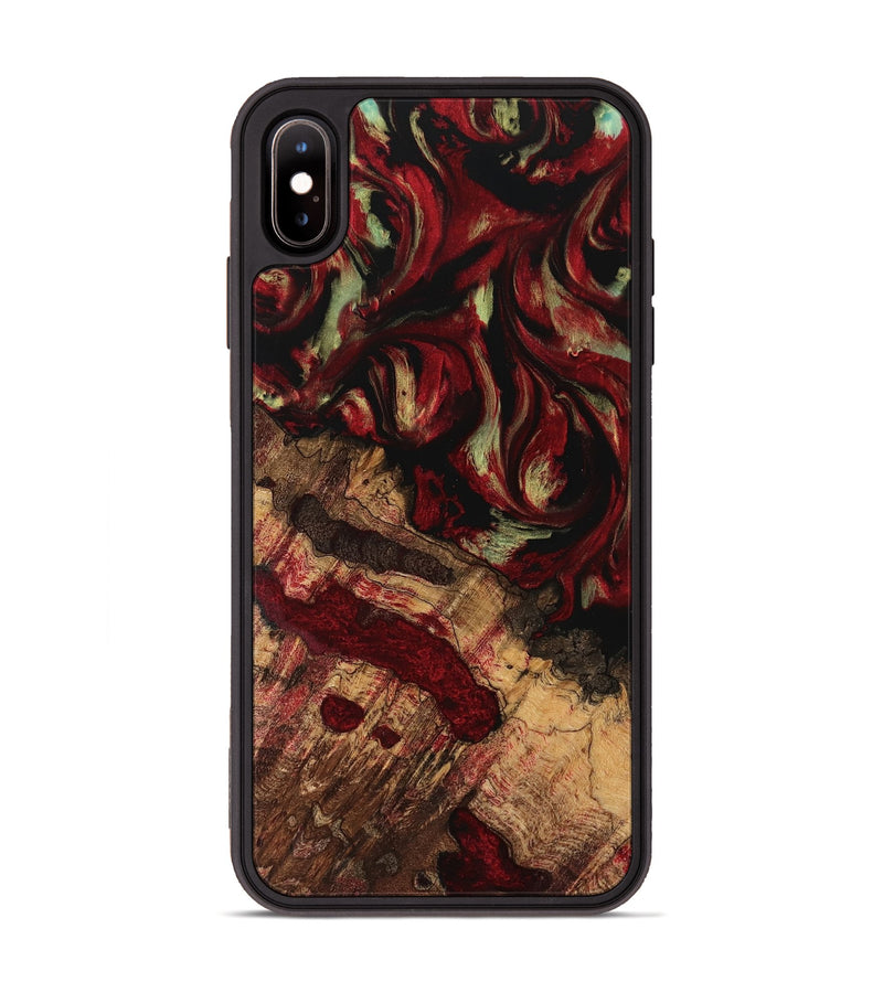 iPhone Xs Max Wood Phone Case - Alvinia (Red, 741645)