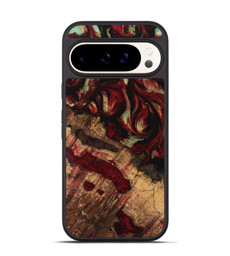 Pixel 9 Pro Wood Phone Case - Alvinia (Red, 741645)