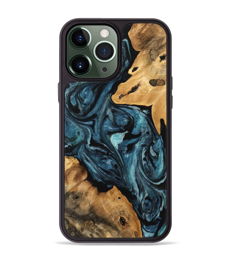 iPhone 13 Pro Max Wood Phone Case - Roena (Blue, 741647)