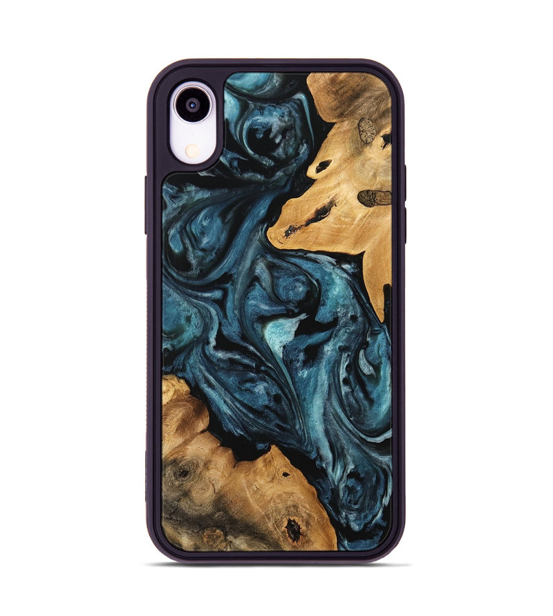 iPhone Xr Wood Phone Case - Roena (Blue, 741647)