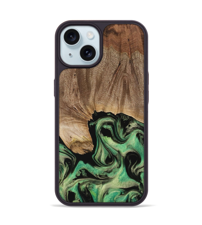 iPhone 15 Wood Phone Case - Adele (Green, 741700)