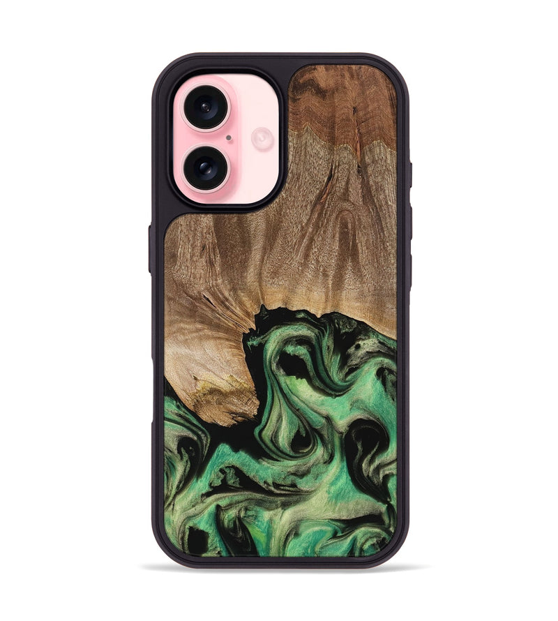 iPhone 16 Wood Phone Case - Adele (Green, 741700)