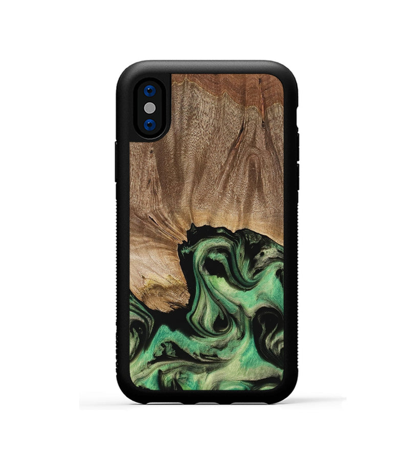 iPhone Xs Wood Phone Case - Adele (Green, 741700)