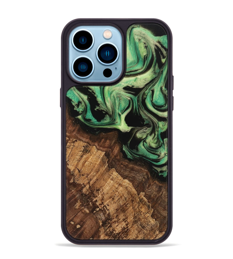 iPhone 14 Pro Max Wood Phone Case - Kaeden (Green, 741728)