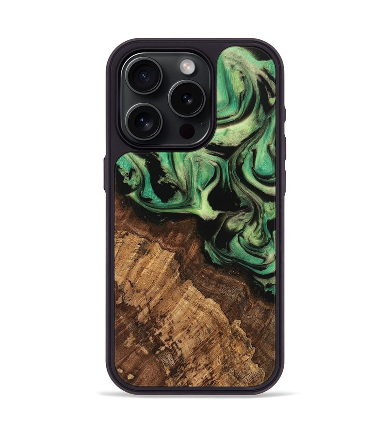 iPhone 15 Pro Wood Phone Case - Kaeden (Green, 741728)