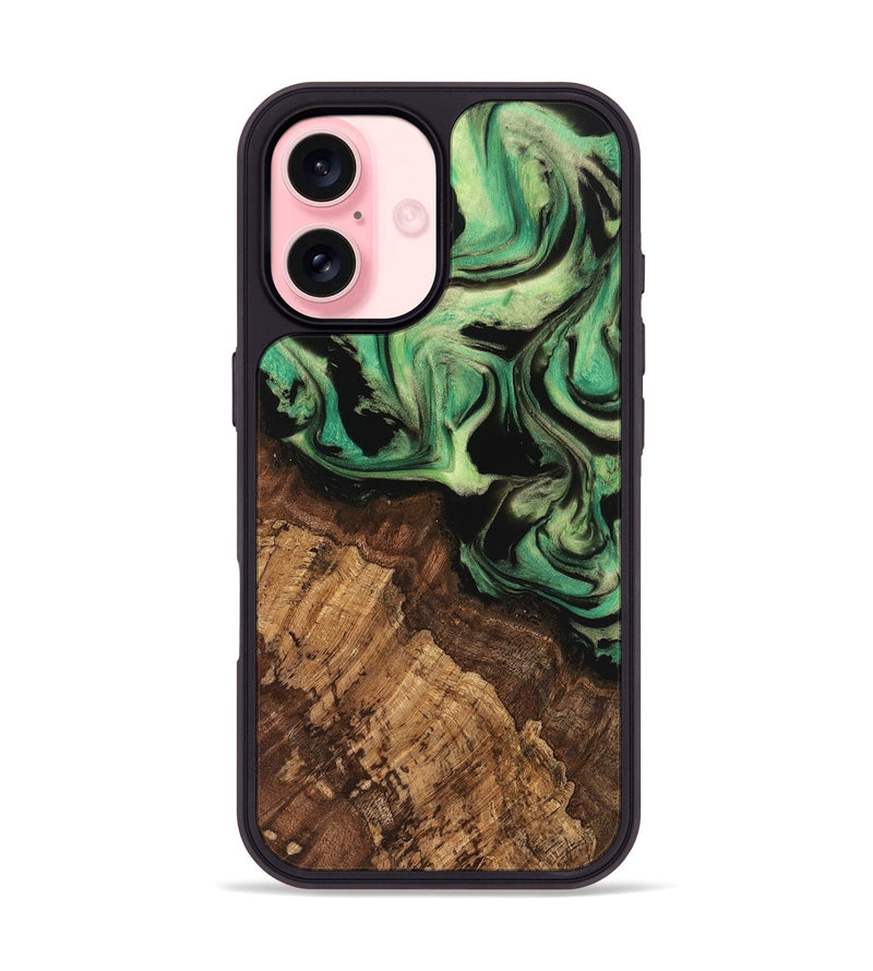 iPhone 16 Wood Phone Case - Kaeden (Green, 741728)