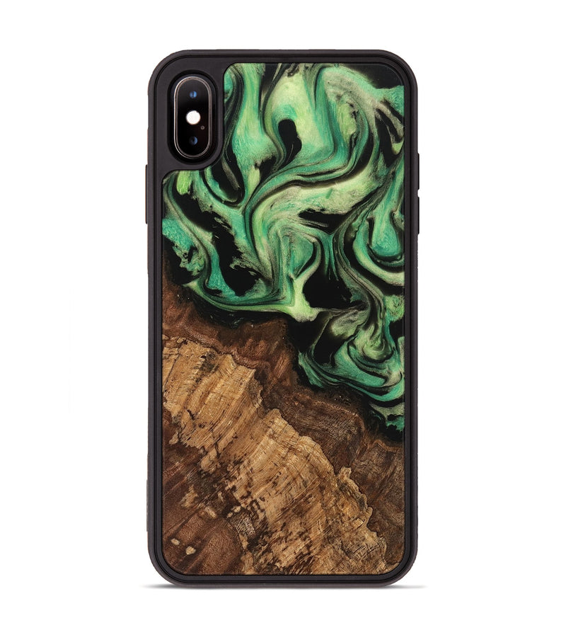 iPhone Xs Max Wood Phone Case - Kaeden (Green, 741728)