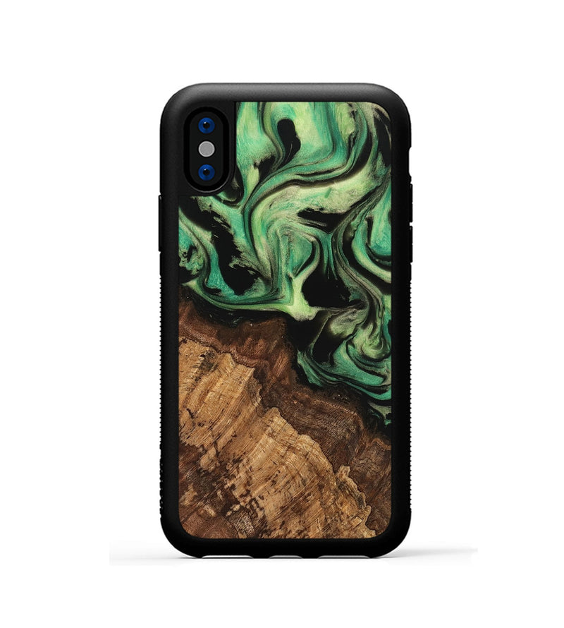 iPhone Xs Wood Phone Case - Kaeden (Green, 741728)