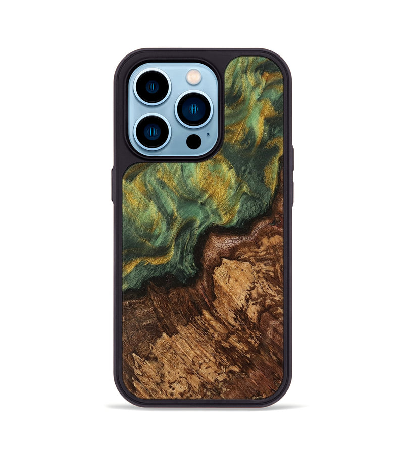 iPhone 14 Pro Wood Phone Case - Sinara (Green, 741733)