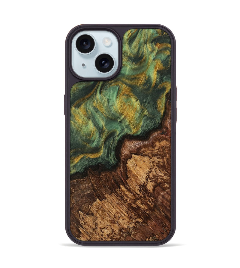 iPhone 15 Wood Phone Case - Sinara (Green, 741733)