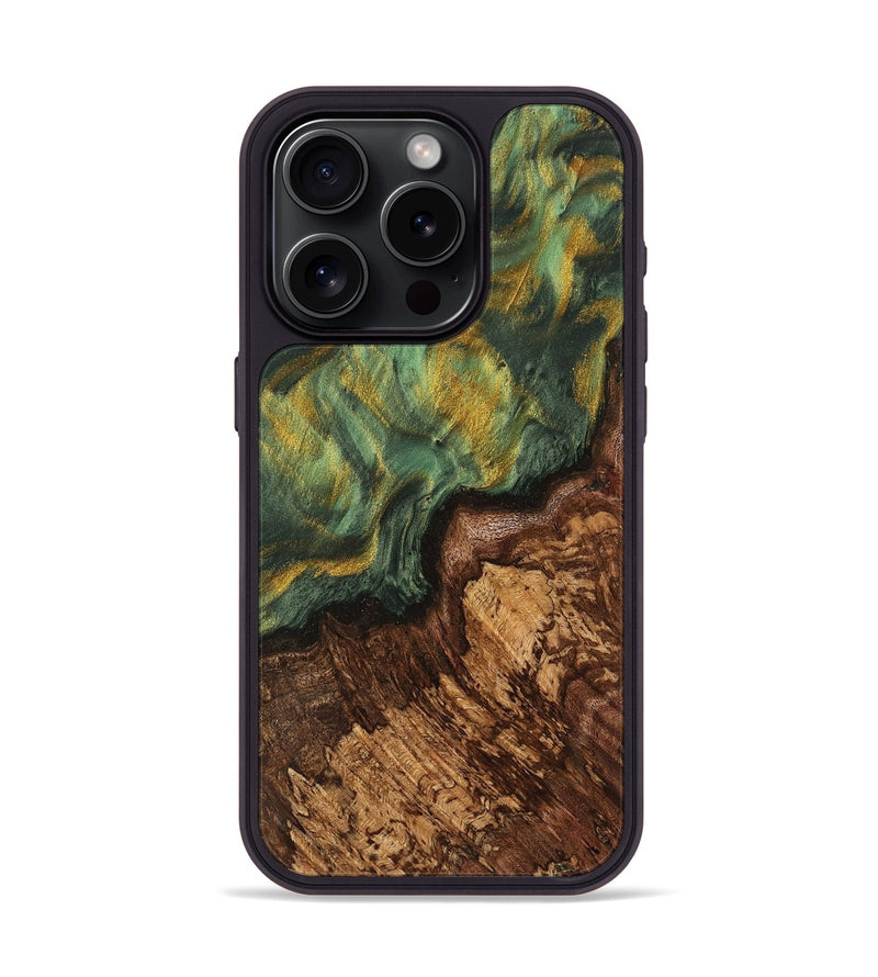 iPhone 15 Pro Wood Phone Case - Sinara (Green, 741733)