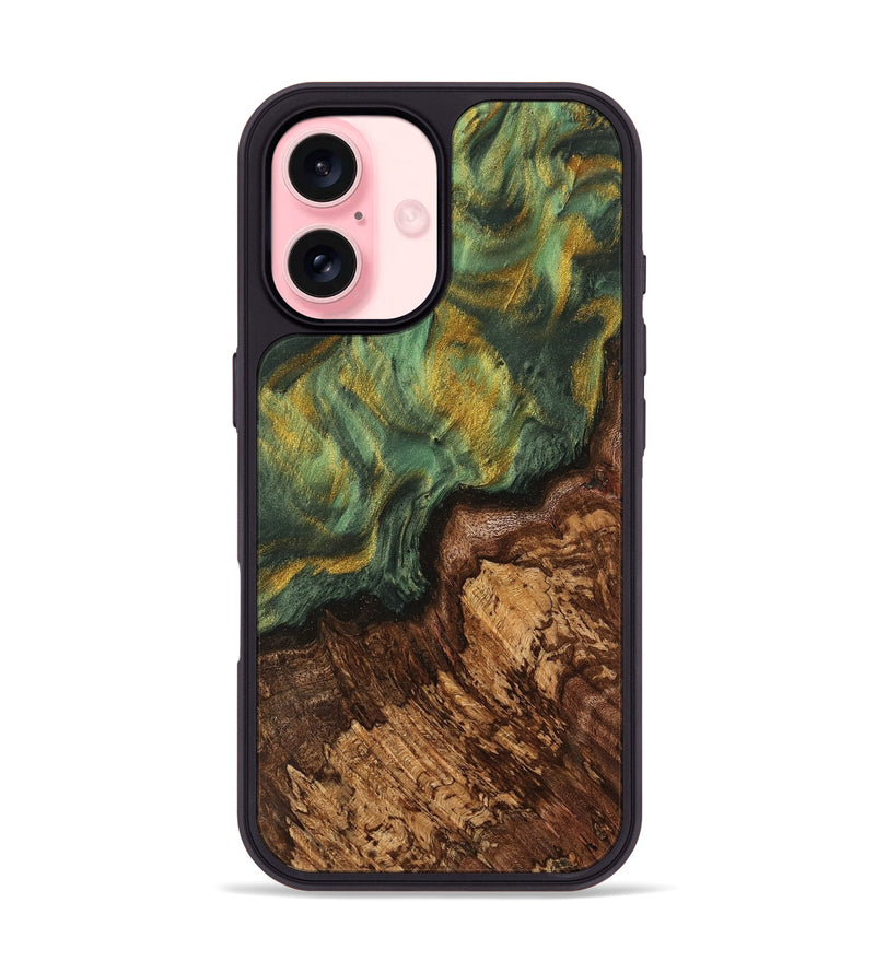 iPhone 16 Wood Phone Case - Sinara (Green, 741733)