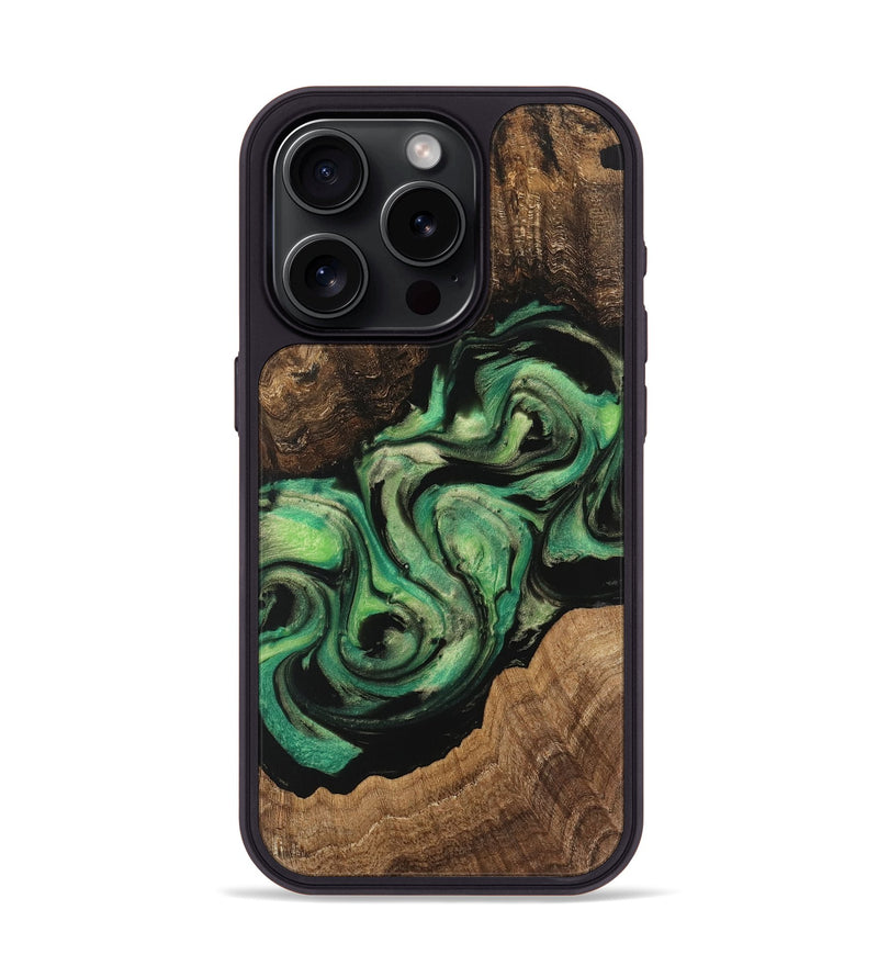 iPhone 15 Pro Wood Phone Case - Joydeep (Green, 741747)